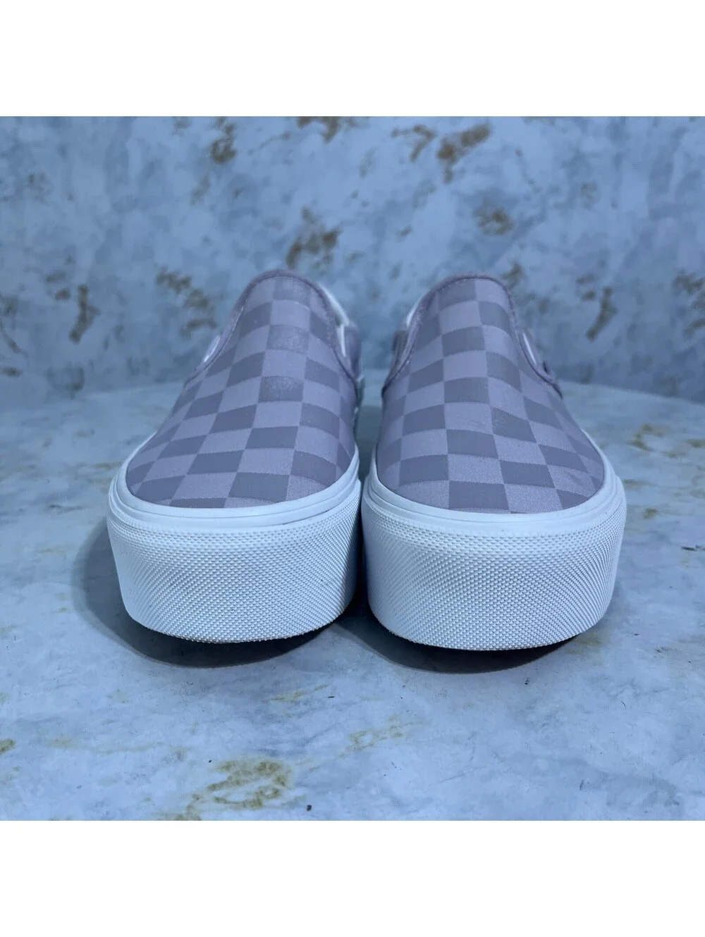 Vans Slip On Stackform Women's Size 6.5 Shoes Purple White Low Platform Sneakers